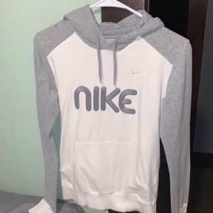 Nike gray and white hoodie